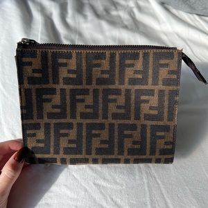 Vintage Fendi Zucca Cosmetic Bag/Pouch